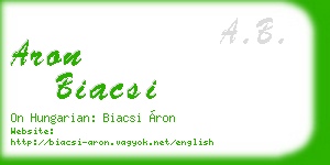 aron biacsi business card