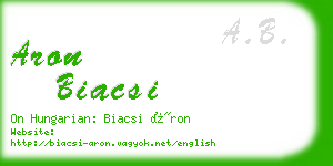 aron biacsi business card